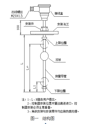 UQK-100系列浮球液位控制器說明書